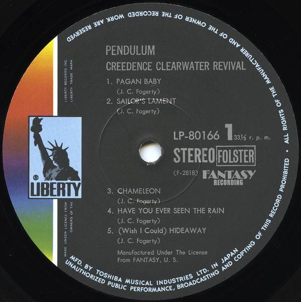 Creedence Clearwater Revival Pendulum [lp label a jpn]
